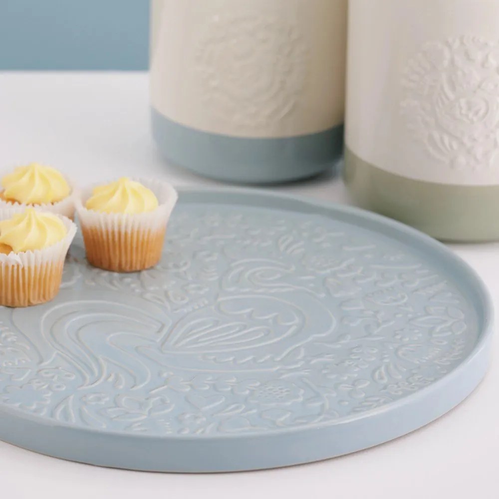 Szaroniebieski ceramiczny talerz do serwowania ø 30 cm Home to Roost – Mason Cash