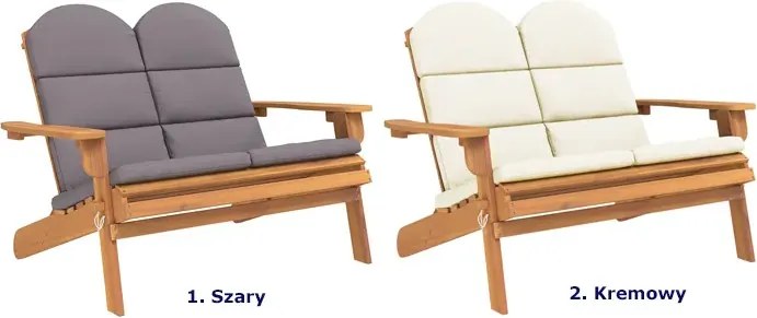 Drewniana ławka ogrodowa z oparciem kremowy E9-M29