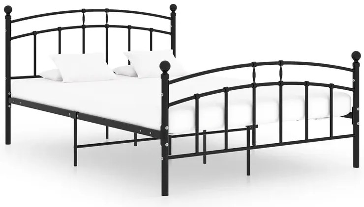 Czarne metalowe łóżko małżeńskie 200x200 cm E3-G57