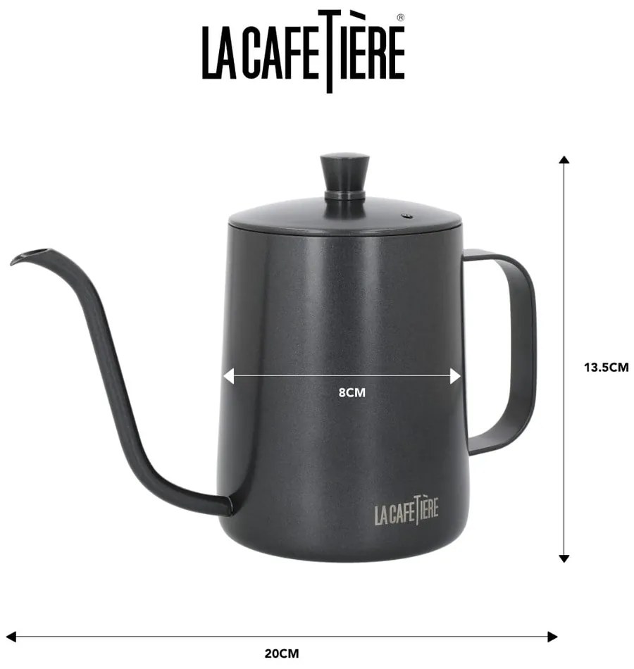 Szary dzbanek do kawy ze stali nierdzewnej 0,6 l La Cafetiere – Kitchen Craft
