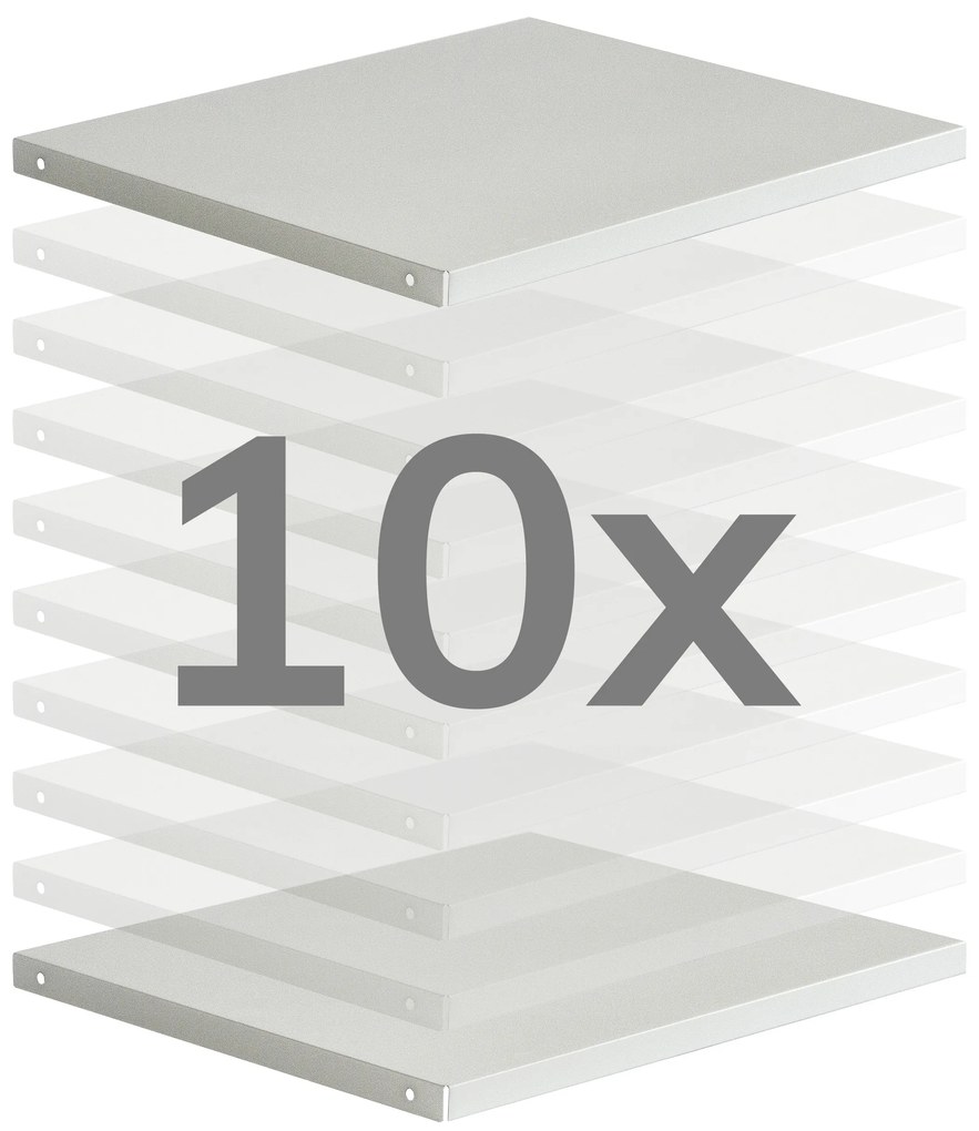 Zestaw półek metalowych do szafy socjalnej BARTEK, 265 x 10 x 405 mm, szary