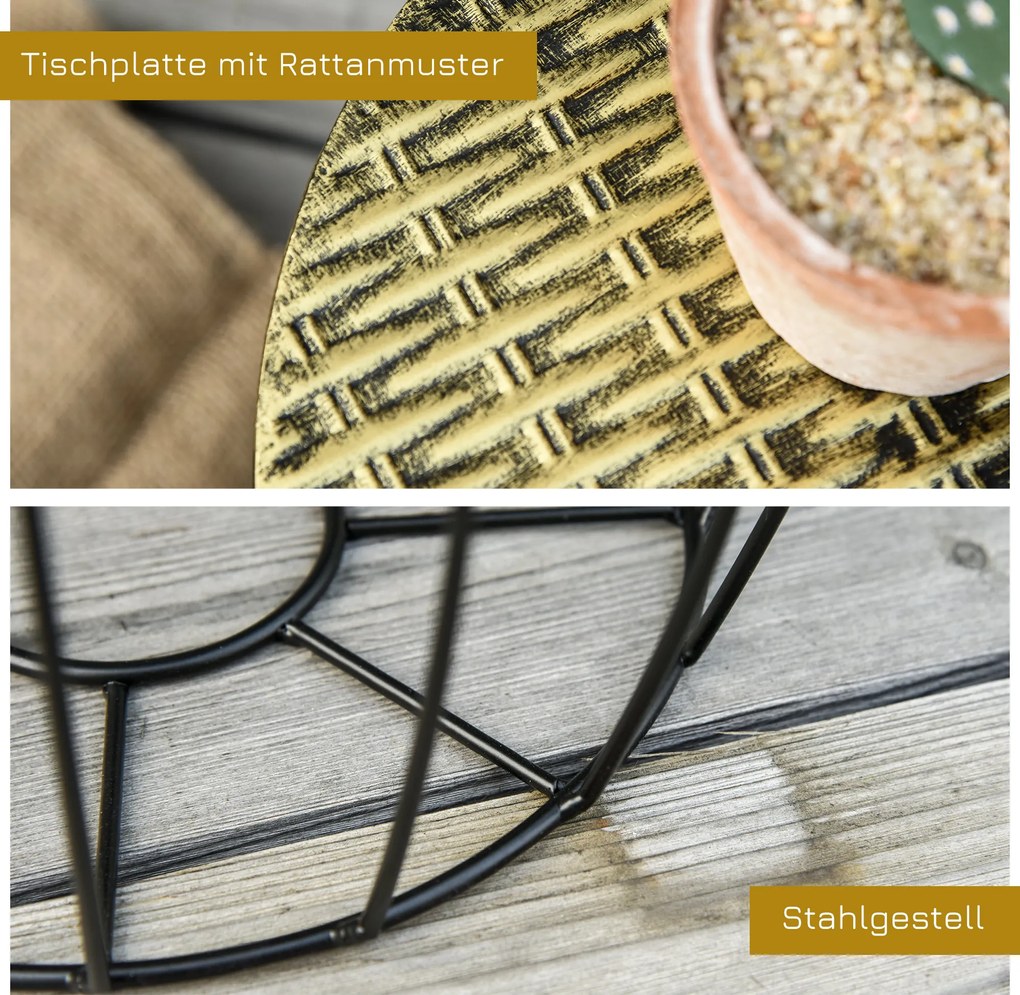 Outsunny stoliki metalowe 38 cm x 38 cm x 41 cm