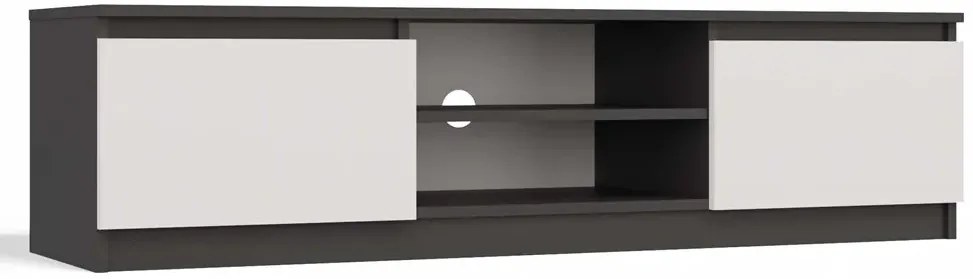Nowoczesna szafka RTV antracyt + biały Amida 3X 140 cm