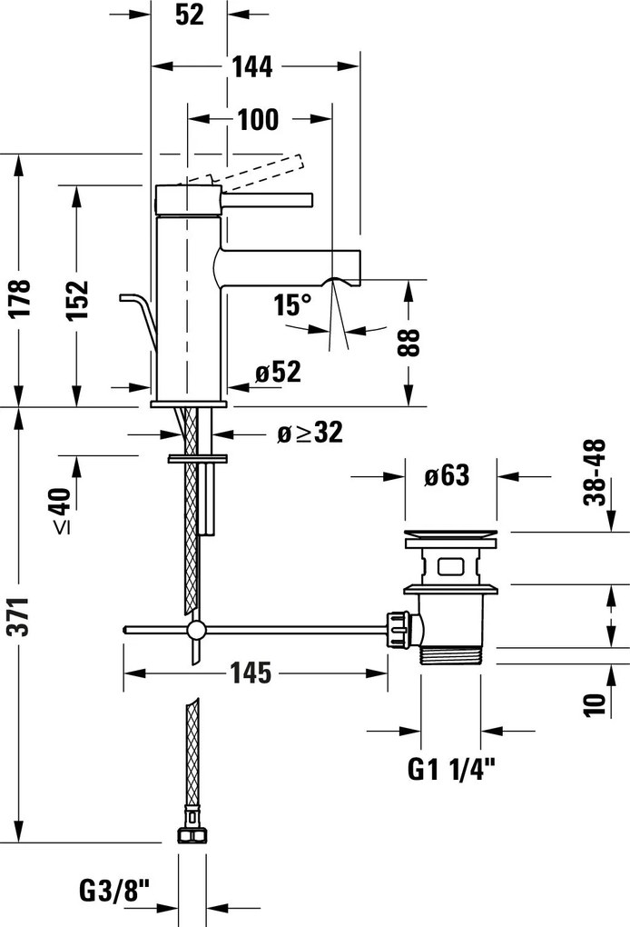 Duravit Circle jednouchwytowa bateria umywalkowa S