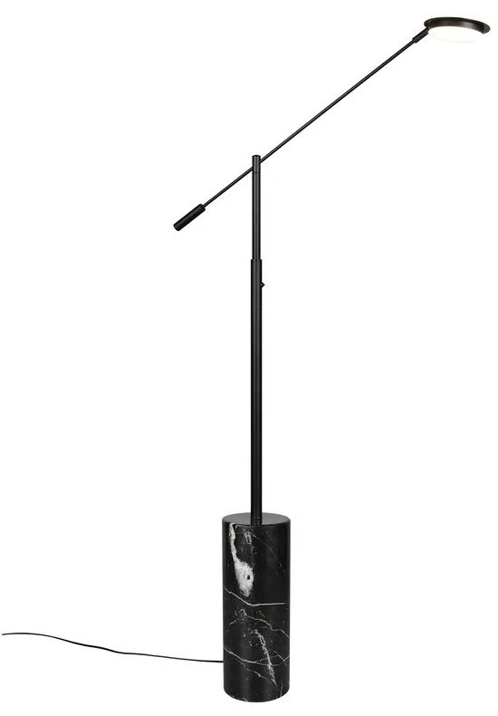 Czarna lampa stojąca LED (wysokość 145 cm) Fiore – Trio Select