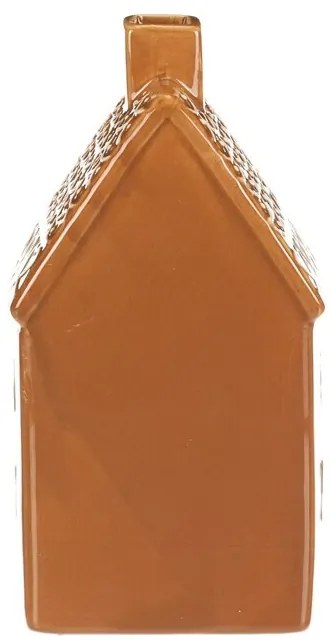 Ceramiczny domek z piernika z oświetleniem LED, brązowy