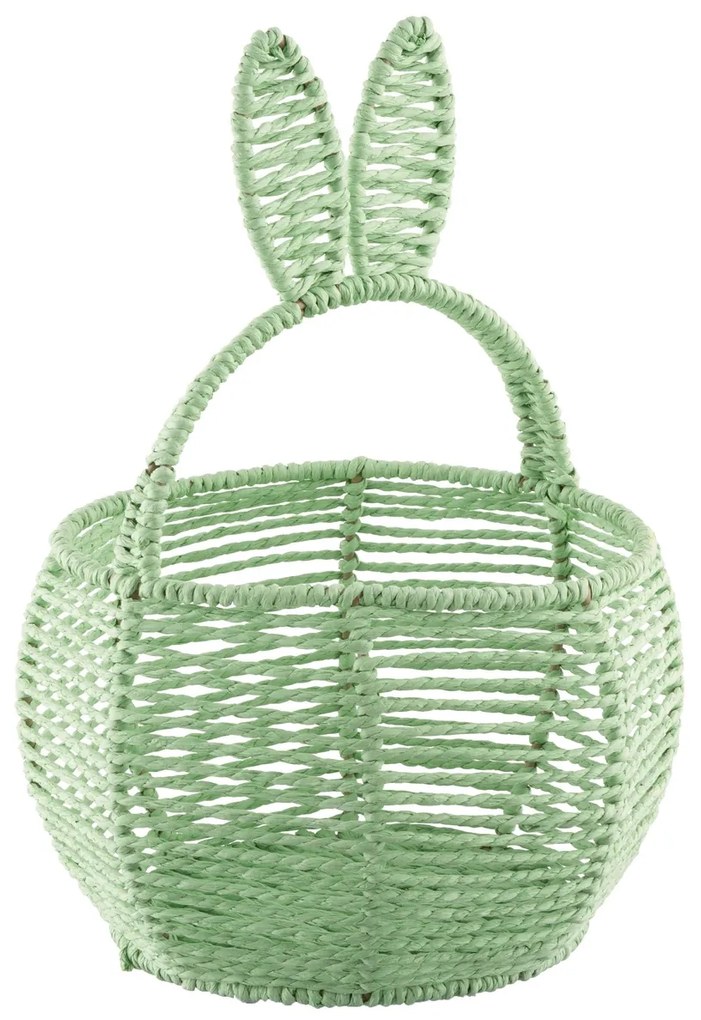 Altom Pleciony koszyk z uchwytami okrągły, 18 x 18x 13/30 cm, zielony