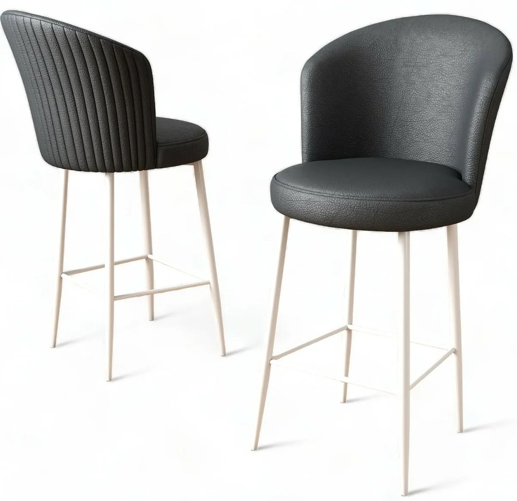 Zestaw krzeseł barowych Uras Anthracite and White,6 szt., 6 szt.