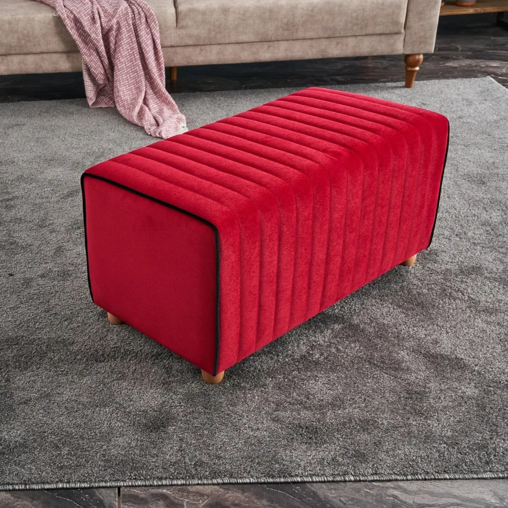 Stołek Mabel Pouf Czerwony