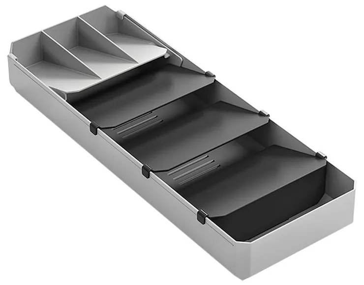 Szary plastikowy organizer na sztućce do szuflady 15 x 49 cm – Metaltex