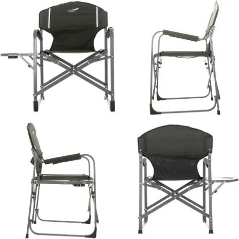 Campingowe krzesło składane ze stołem i uchwytem na napoje