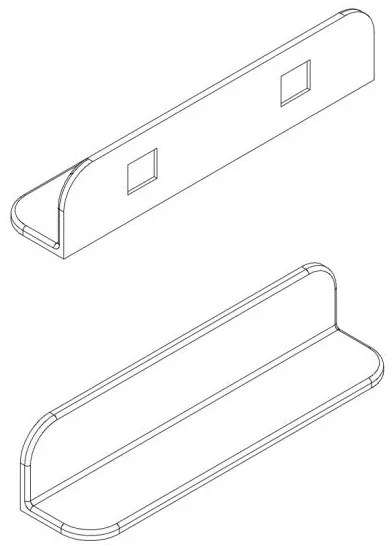 Półka ścienna łazienkowa PB4201Odlew mineralny - 60 x 12 x 12 cm
