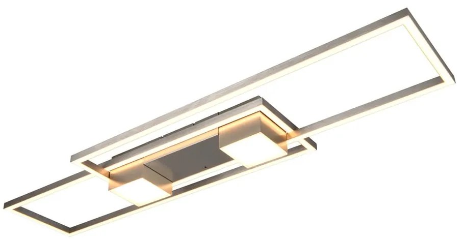 Lampa sufitowa LED ze zdalnym sterowaniem i ściemniaczem w kolorze srebra 28x100 cm Albany – Trio