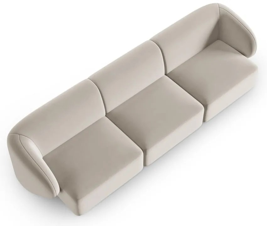 Beżowa aksamitna sofa 266 cm Paolo – Milo Casa