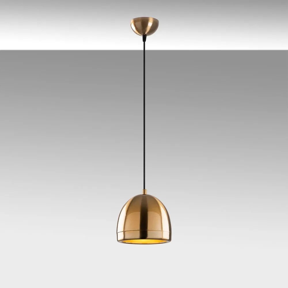 Lampa wisząca w kolorze brązu z metalowym kloszem ø 17 cm Mugo – Opviq lights