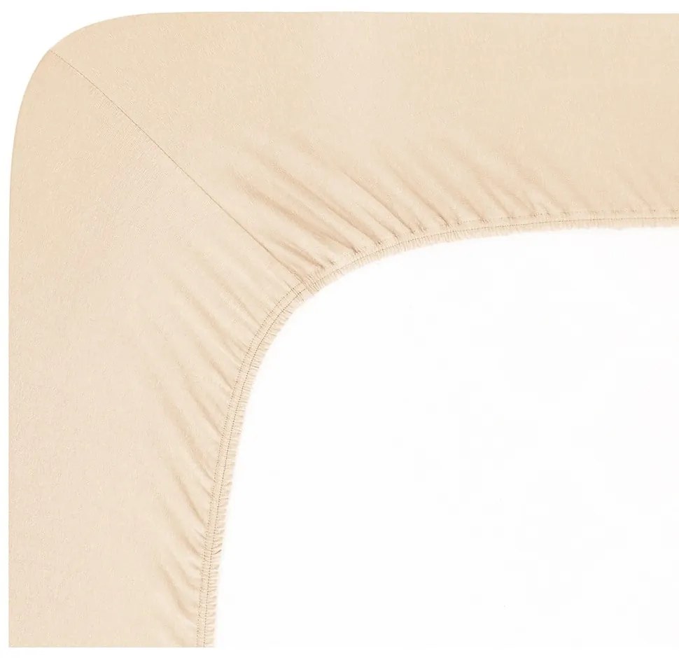 Beżowe dżersejowe prześcieradło z gumką 200x220 cm Boxspring – Andrea Simone