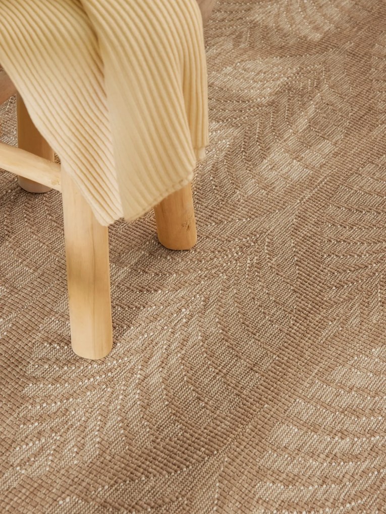 Dywan zewnętrzny dwustronny Duet Liście beżowo-kremowy 80 cm x 250 cm