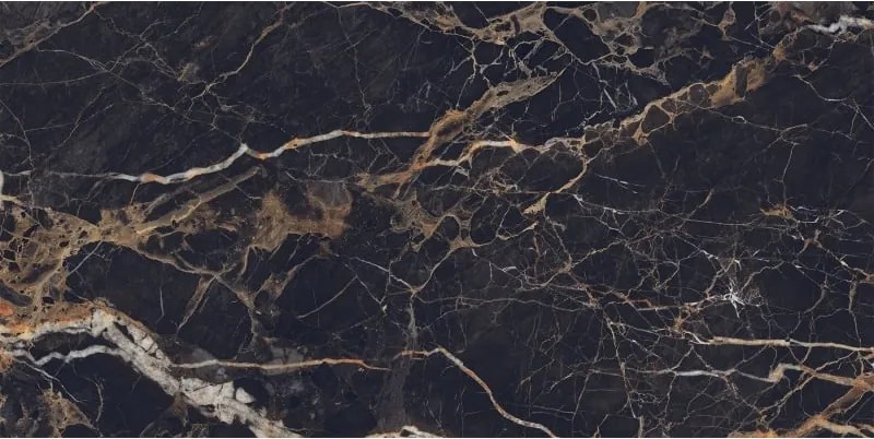 Mexen Orlo Black gres szkliwiony rekt. G1, płytka podłogowo-ścienna 120 x 60 cm, wysoki połysk - TL211-120-060-00