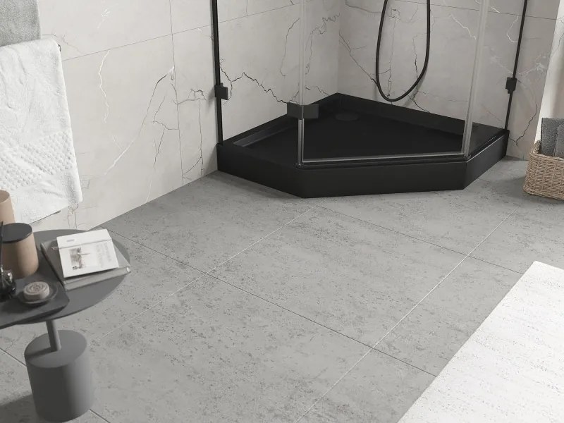 Mexen Flow+ brodzik pięciokątny 80 x 80 cm, czarny mat - 46P708080H