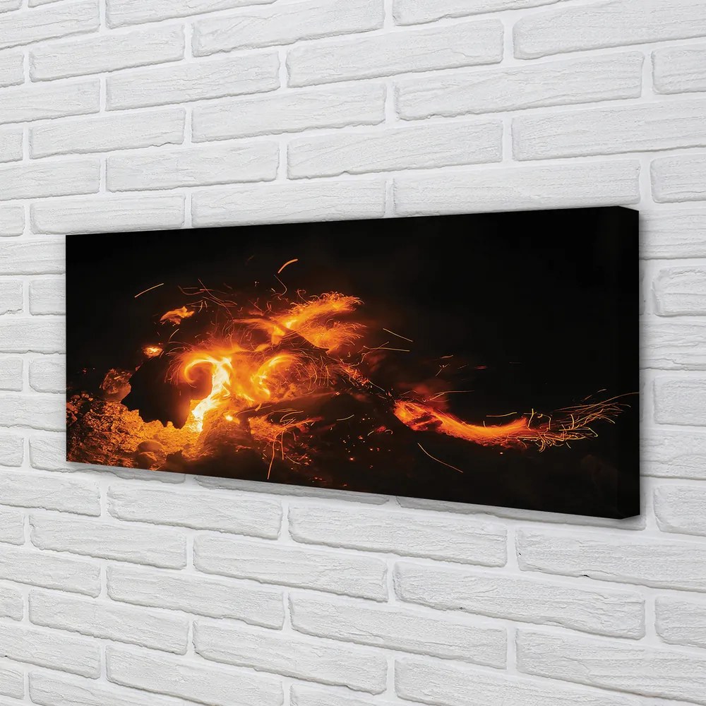 Duży obraz na płótnie Smok i Ogień