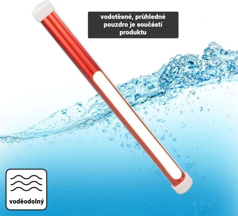 Garthen Lampa kempingowa LED Pole, wodoodporna, czerwona 30