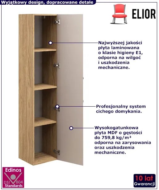 Beżowy nowoczesny słupek łazienkowy R7-S70