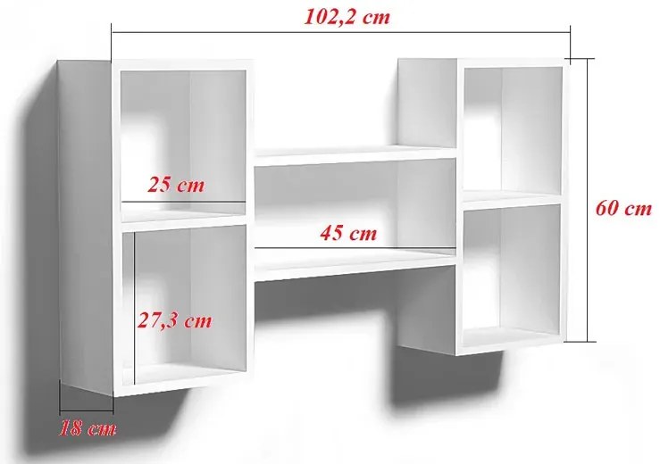 Biała wisząca półka dziecięca A1-G66