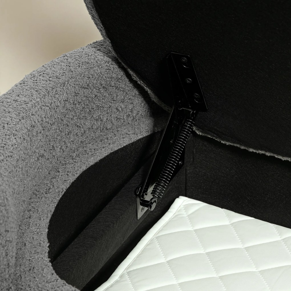 HOMCOM Ławka z Przestrzenią do Przechowywania Ławka Przedpokojowa na Buty, Wyściełana, 105 cm x 44 cm x 45,5 cm. Szara