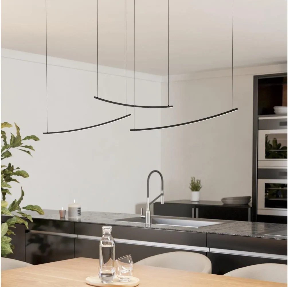 Eglo 902166 - LED ściemnialna lampa wisząca na lince VILLEGGI LED/22W/230V 2700/4000/6500K czarna