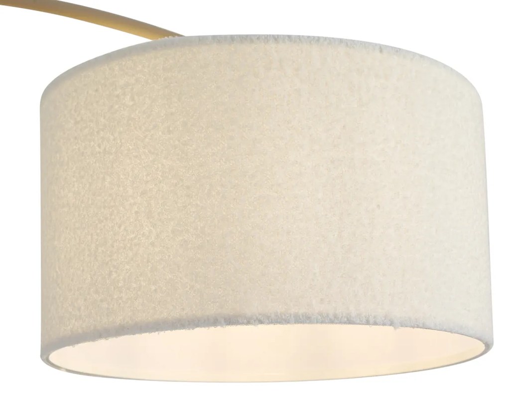 Luk Nowoczesna lampa łukowa beżowa z abażurem z tkaniny typu teddy - Vinossa Nowoczesny Oswietlenie wewnetrzne