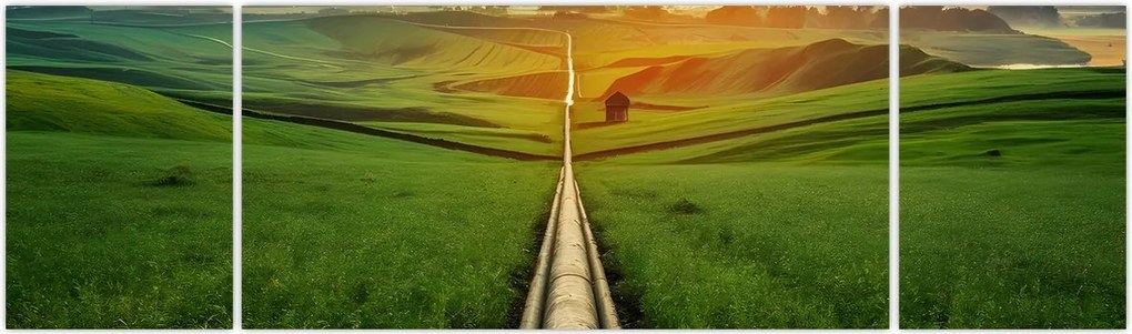 Obraz - Wschód słońca nad doliną (170x50 cm)