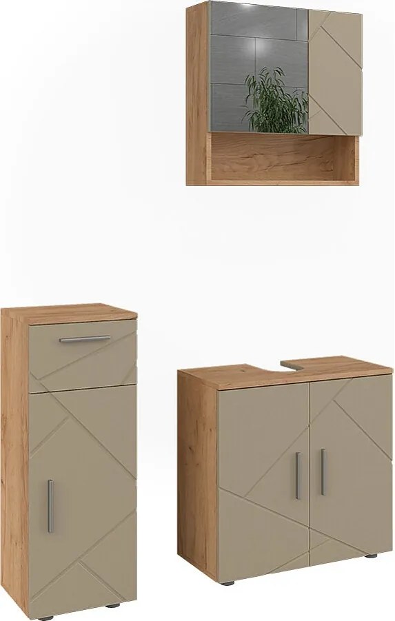 Zestaw mebli łazienkowych beżowy 60x30x59 irma