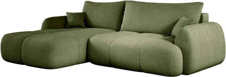 Narożnik COCO z funkcją spania, poduszkami i pojemnikiem NowOrNever 38 Zielony