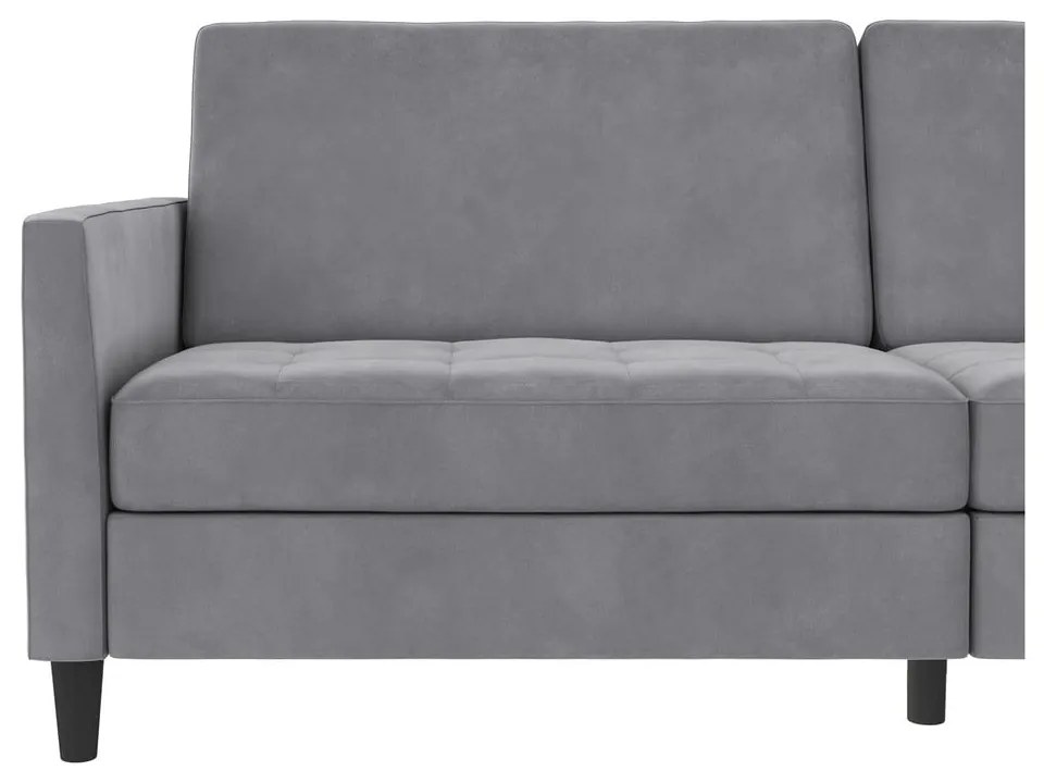 Jasnoszara aksamitna sofa 207 cm Presley – Støraa