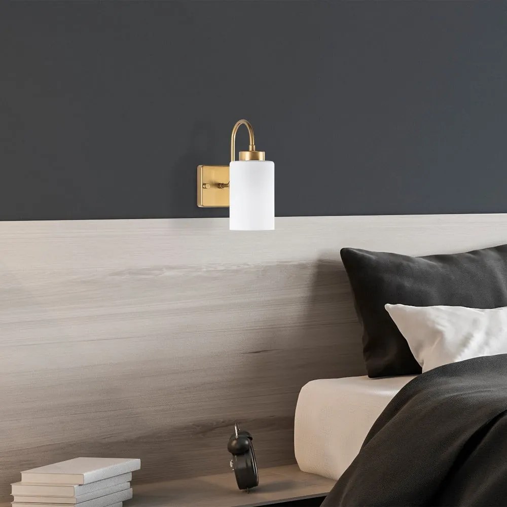 Biały/w kolorze złota kinkiet ø 10 cm Duzsuz – Opviq lights