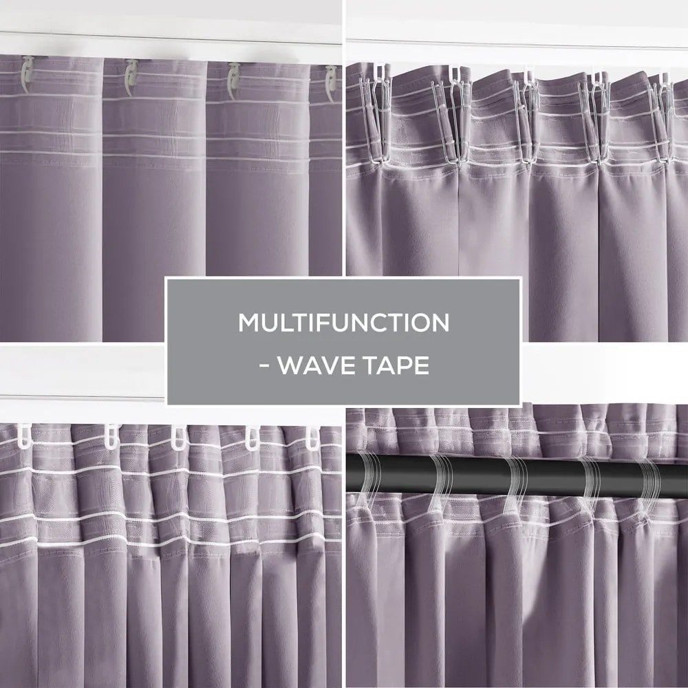 Szaroróżowa zaciemniająca zasłona termiczna 140x270 cm Pleat – Restilo
