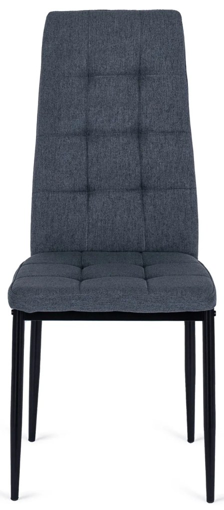Zestaw 4x Krzesło Tapicerowane do Jadalni TEX Ciemnoszare Nowoczesne Loft