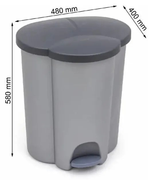 Plastikowy kosz na śmieci segregowane na pedał 17+17+6 l Trio – Curver