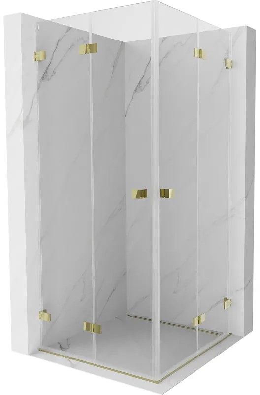 Mexen Lunar-F Duo kabina prysznicowa składana 95 x 95 cm, transparent, złota - 836-095L-095P-50-00