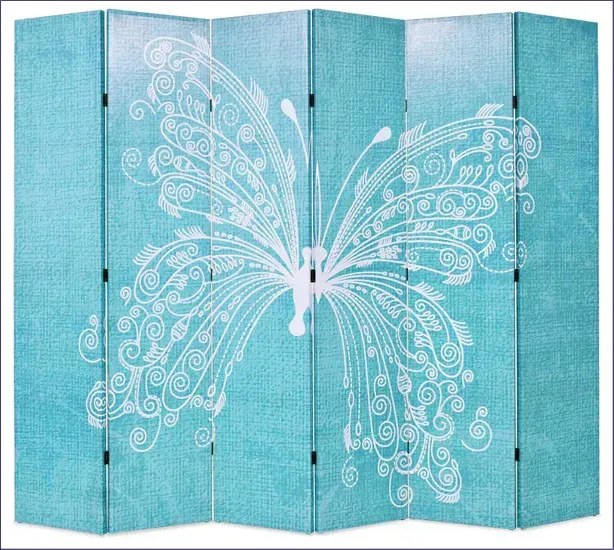 Niebieski parawan wewnętrzny z motylem W3-M12