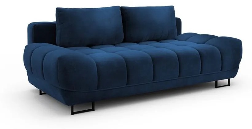 Granatowa 3-osobowa sofa rozkładana z aksamitnym obiciem Windsor &amp; Co Sofas Cirrus