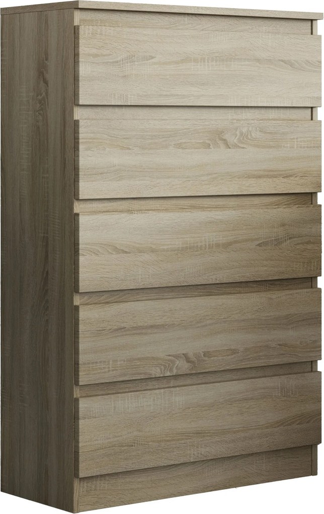 Komoda ADRIANO 70 cm do Salonu Sypialni 5 Szuflad Dąb sonoma