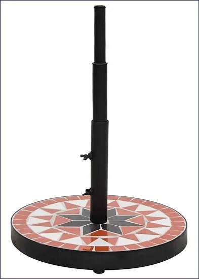 Okrągła ceramiczna podstawa do parasola terakota + biały - Clovis