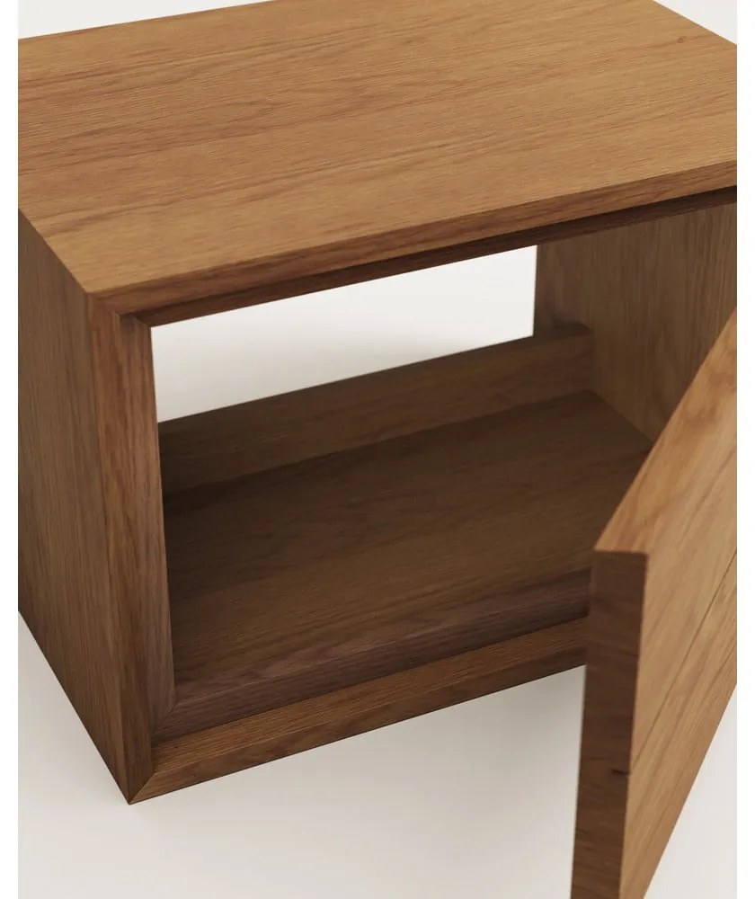 Ciemnobrązowa wisząca szafka pod umywalkę z litego drewna tekowego 60x40 cm Kenta – Kave Home