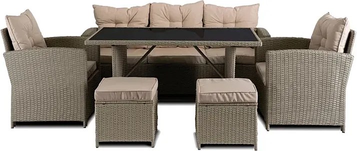 Beżowy zestaw wypoczynkowy do ogrodu K4-L43