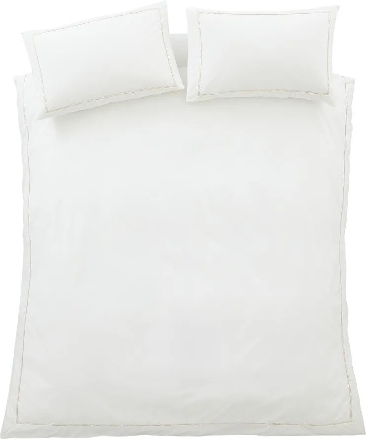 Biało-beżowa pościel jednoosobowa z perkalu bawełnianego 135x200 cm Contrast Trim – Bianca