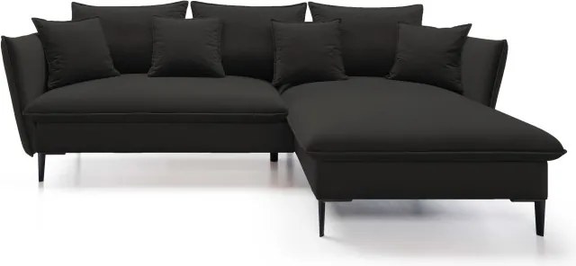 Narożnik GLOSS Prawostronny z funkcją spania, zestaw z poduszkami wolnostojący tkanina RIVIERA 16 Cappucino WERSAL