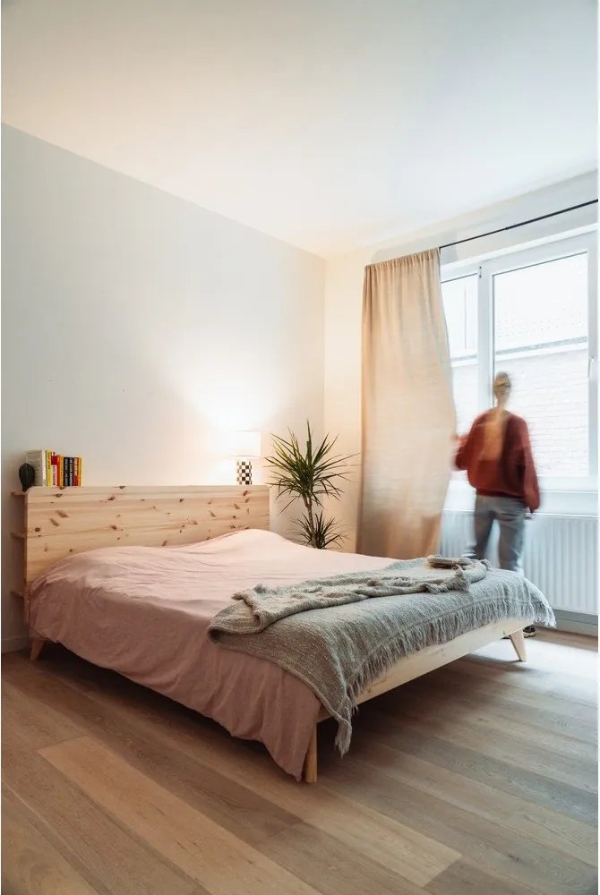 Łóżko dwuosobowe z drewna sosnowego ze stelażem 140x200 cm Retreat – Karup Design