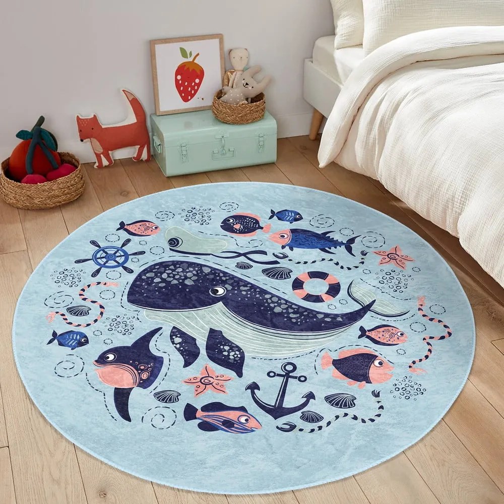 Niebieski dywan dziecięcy ø 120 cm Comfort – Mila Home