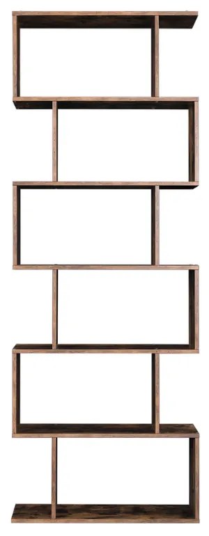 Regał/półka na książki PRESTON, 70x24x190,5cm, rustykalny brąz Vasagle